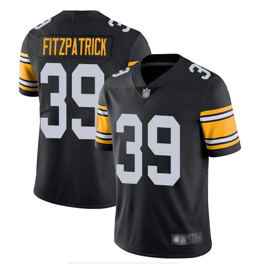 Men Pittsburgh Steelers 39 Fitzpatrick Nike Black Alternate Game NFL Jerseys